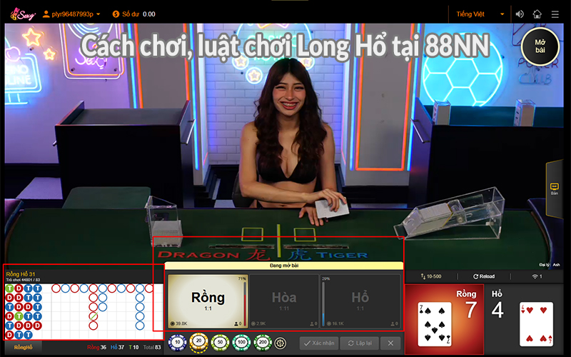 Cách chơi, luật chơi Long Hổ tại 88NN