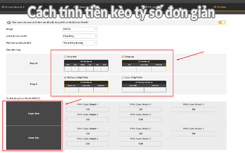 Cách tính tiền kèo tỷ số đơn giản Cách tính tiền kèo tỷ số đơn giản