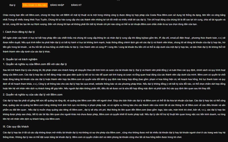 Điều khoản điều kiện 88nn