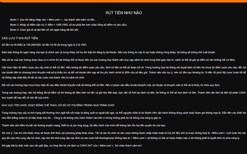 Điều khoản điều kiện khi giao dịch