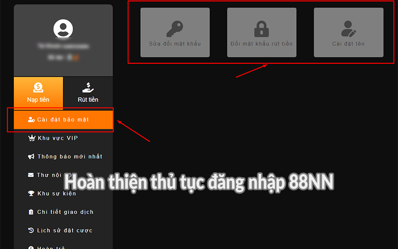 Hoàn thiện thủ tục đăng nhập 88NN