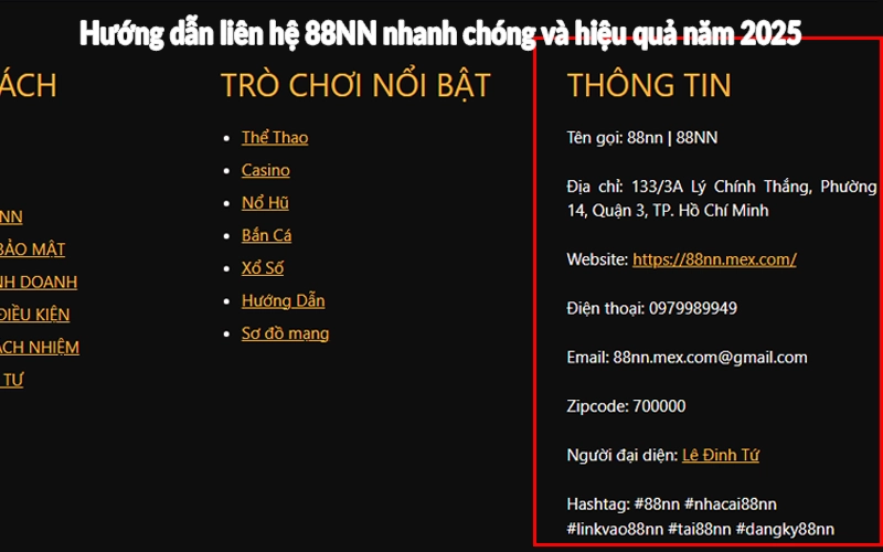 Hướng dẫn liên hệ 88NN nhanh chóng và hiệu quả năm 2025