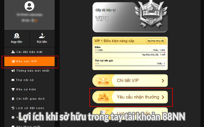 Lợi ích khi sở hữu trong tay tài khoản 88NN