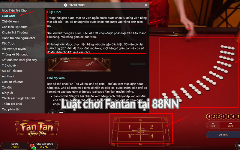 Luật chơi Fantan tại 88NN