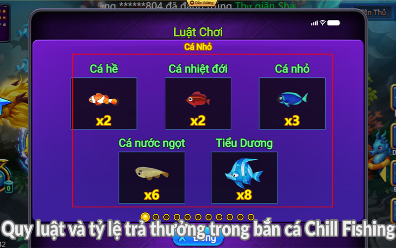 Quy luật và tỷ lệ trả thưởng trong bắn cá Chill Fishing