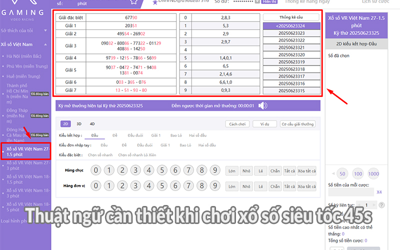Thuật ngữ cần thiết khi chơi xổ số siêu tốc 45s